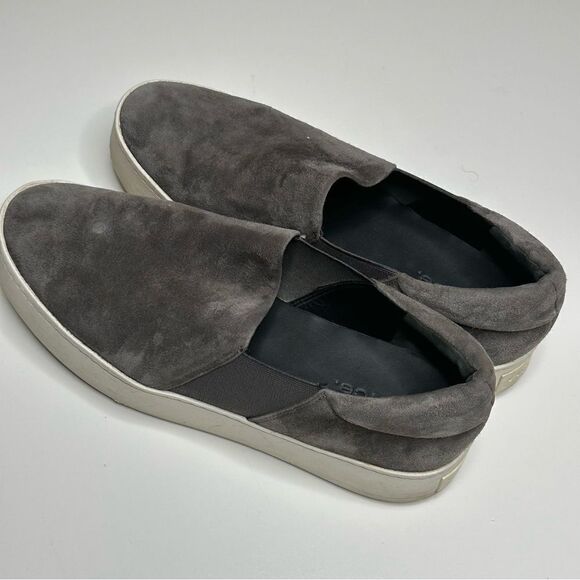 Vince Preston Suede Slip-On Sneaker in Dark Gray Steel Size 8 - Picture 6 of 11